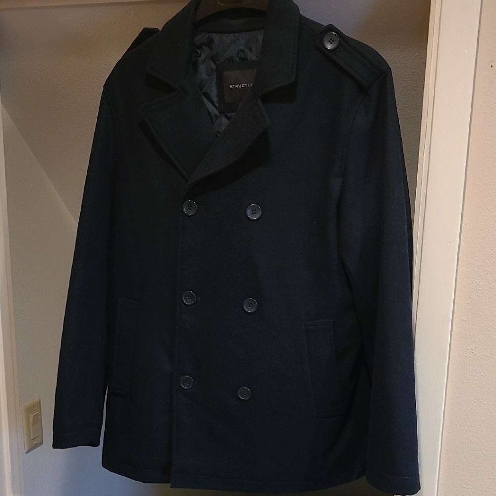 Structure Men's Dark Navy Peacoat
